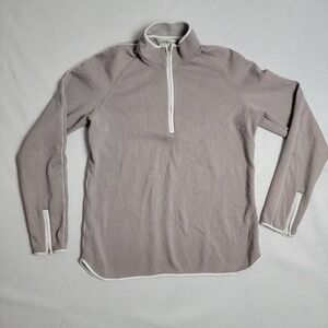 Orvis Passport Womens M Pullover 1/4 Zip Pima Cotton Gray White Trim